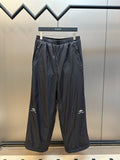 Balenciaga nylon pants, dark navy, elastic waistband and wide cropped legs