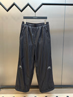 Balenciaga nylon pants, dark navy, elastic waistband and wide cropped legs
