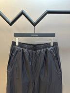 Balenciaga nylon pants, dark navy, elastic waistband with logo patch on hip