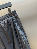 Balenciaga nylon pants, dark navy, stitched side with elastic cuff