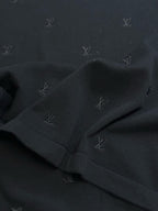 Louis Vuitton dark monogram knit T-shirt cuff and sleeve seam