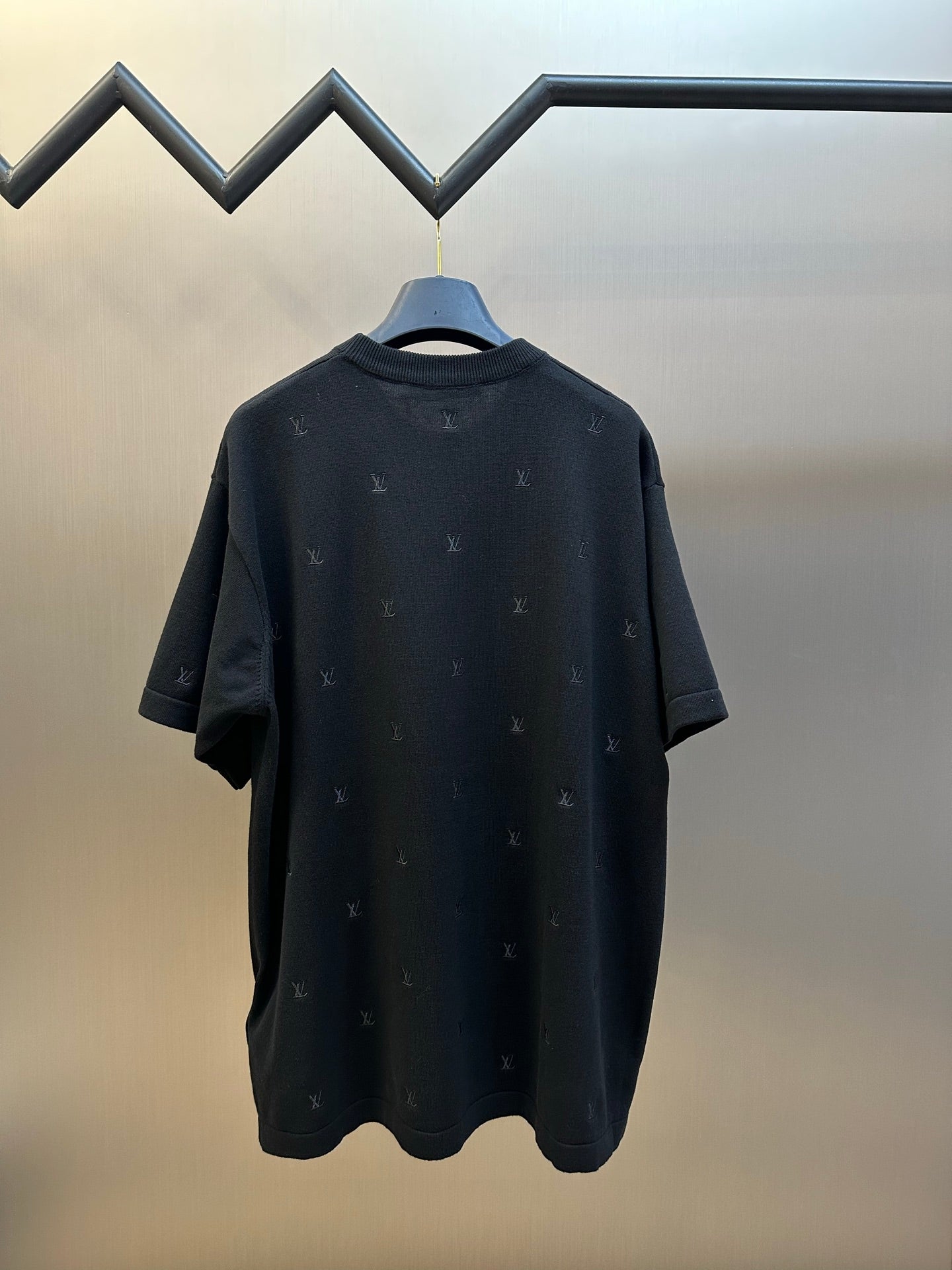 Louis Vuitton dark monogram T-shirt back view with short sleeves