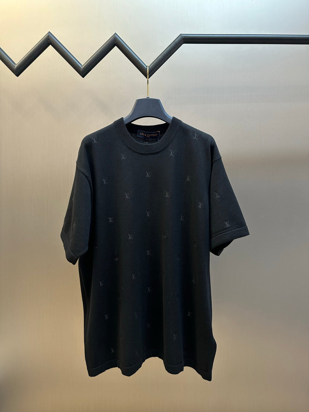 Louis Vuitton dark monogram T-shirt, crew neck, short sleeves