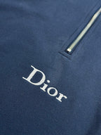 Dark blue Dior hoodie with embroidered Dior logo on front
