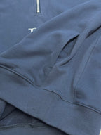 Dark blue Dior hoodie with quarter-zip placket and ribbed waistband detail