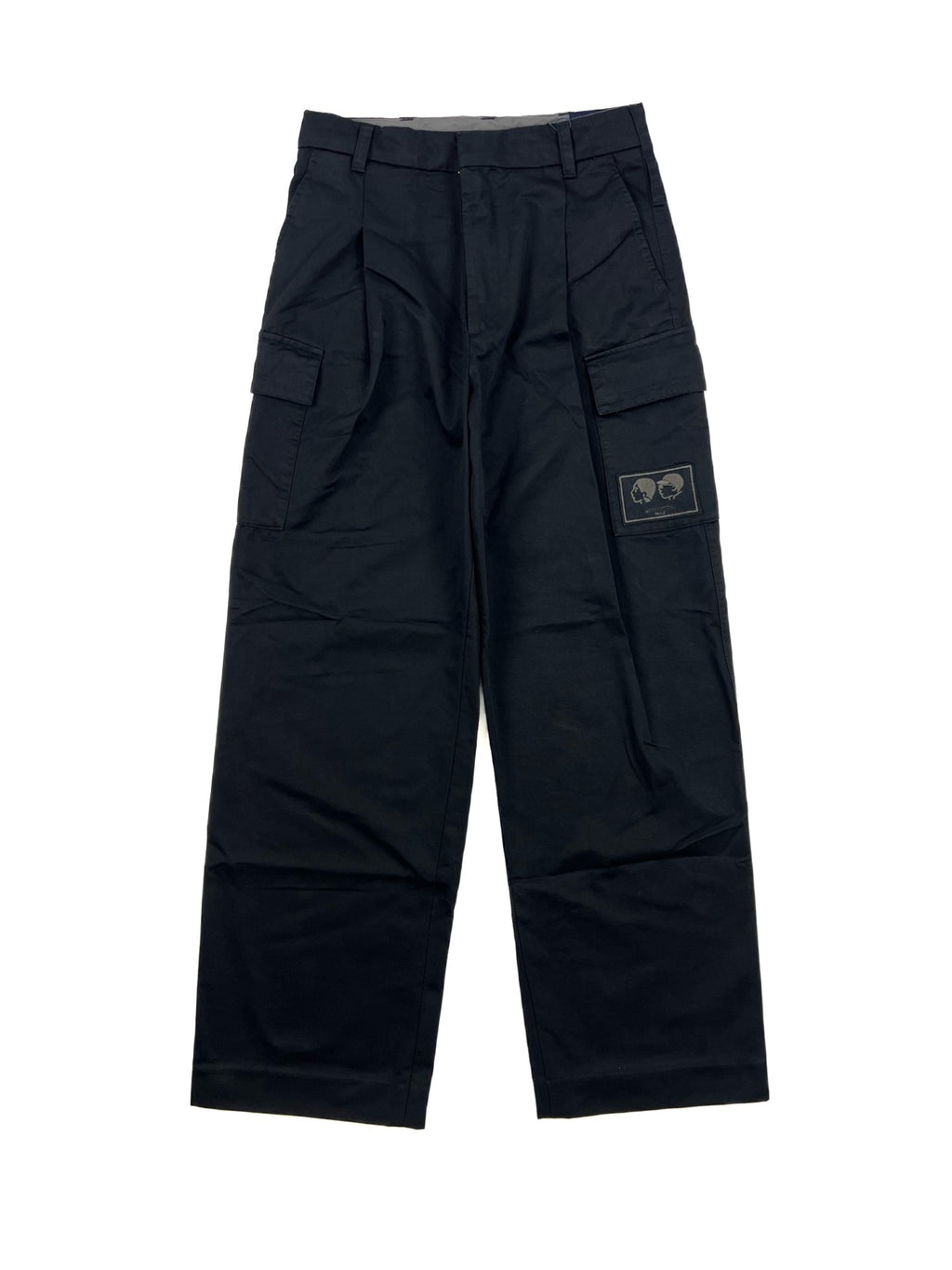 Louis Vuitton cargo pants in dark fabric, belt loops, cargo pockets, button fly