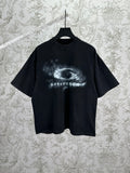 Balenciaga short-sleeve T-shirt, black with front graphic print and crew neck