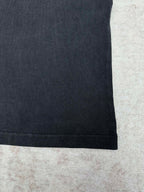 Balenciaga short-sleeve T-shirt side view, black hemline with straight stitching