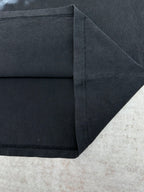 Balenciaga short-sleeve T-shirt hem and side seam, black folded fabric