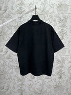 Balenciaga short-sleeve T-shirt, black crew neck; plain back