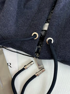 Dior navy hoodie zipper and drawstrings with metal aglets