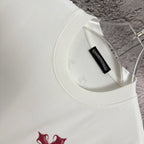 White T-shirt neckline and inner neck label with black tag