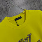 Louis Vuitton yellow T-shirt neckline with brand label and tag