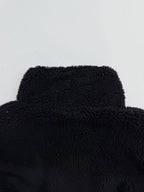 Black sherpa jacket textured collar and shoulders