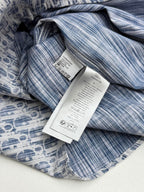 Blue and white Dior monogram fabric with care label, long-sleeve cuff