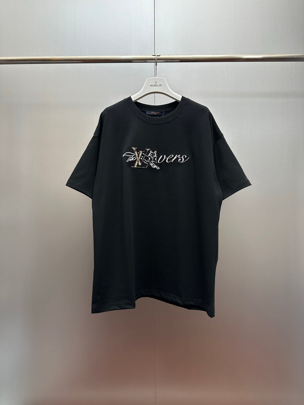 Louis Vuitton graphic short-sleeve T-shirt, crew neck, black with front logo print