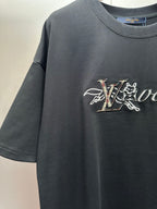 Louis Vuitton graphic short-sleeve T-shirt, dark gray with front logo print