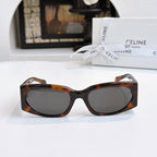 Celine tortoiseshell sunglasses with dark lenses, front view