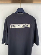 Balenciaga dark crewneck T-shirt with back graphic logo