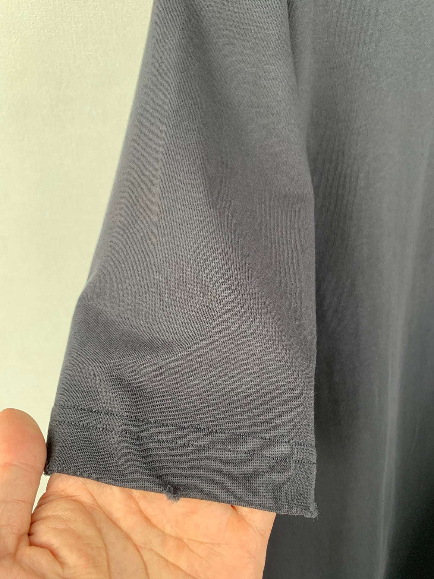 Balenciaga dark gray T-shirt hem with side seam detail