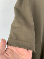 Balenciaga T-shirt sleeve hem in olive with double-stitched cuff edge