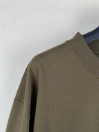 Balenciaga T-shirt shoulder and sleeve in olive with stitched seam detail