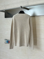 Cream Fendi crew-neck knit sweater back view with long sleeves