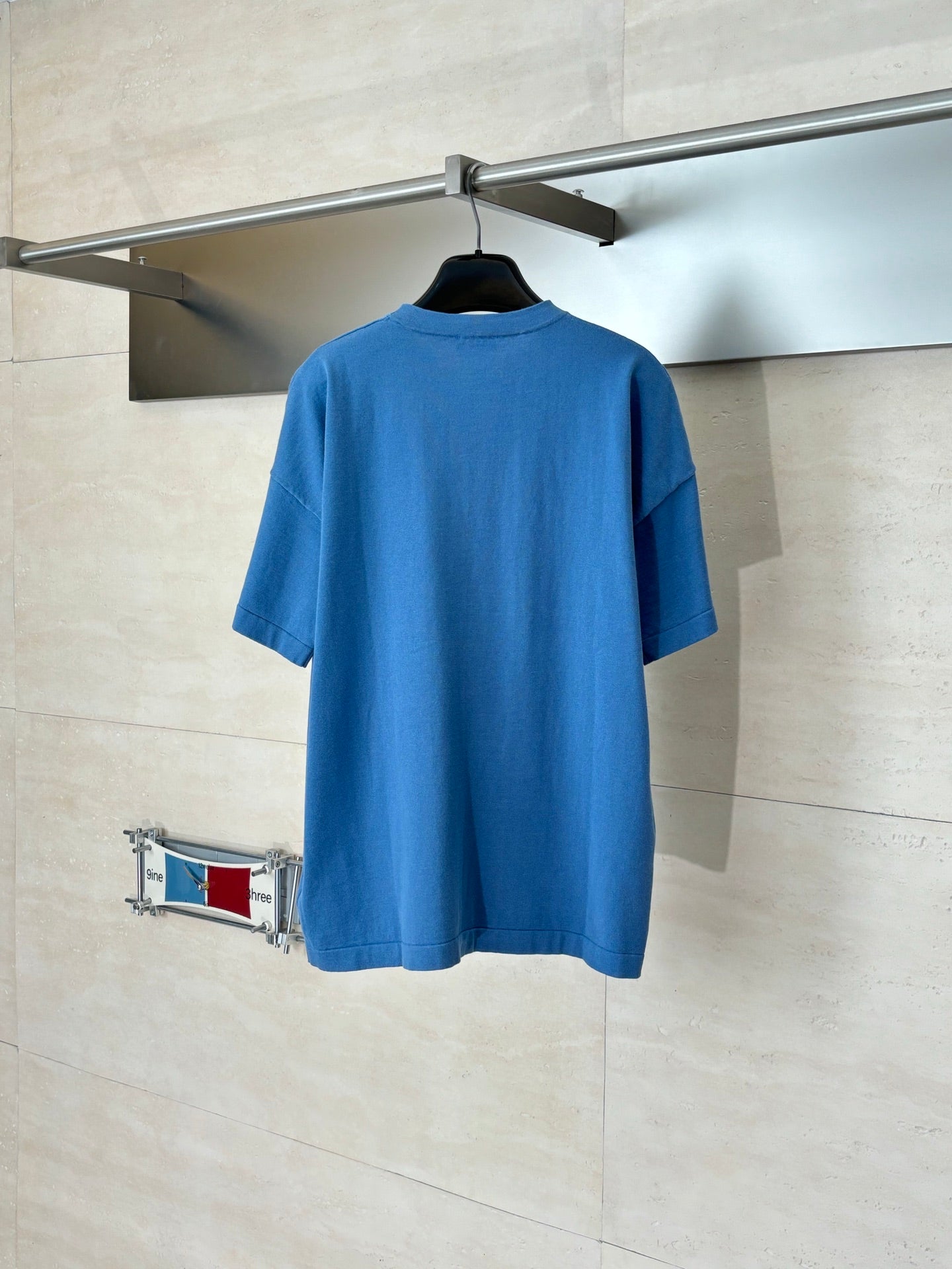 Blue Christian Dior crew-neck T-shirt, plain back