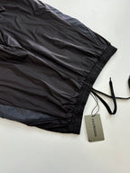 Balenciaga black pants with gathered ankle cuff and attached drawstring ties