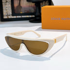 Louis Vuitton sunglasses with white frame and dark brown tinted lenses