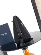 Dior monogram crossbody bag with front strap detail and buckle hardware
