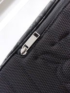 Dior bag corner buckle strap with metal D-ring and stitched trim