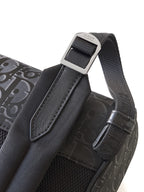 Dior monogram bag strap end with metal adjuster and stitched trim