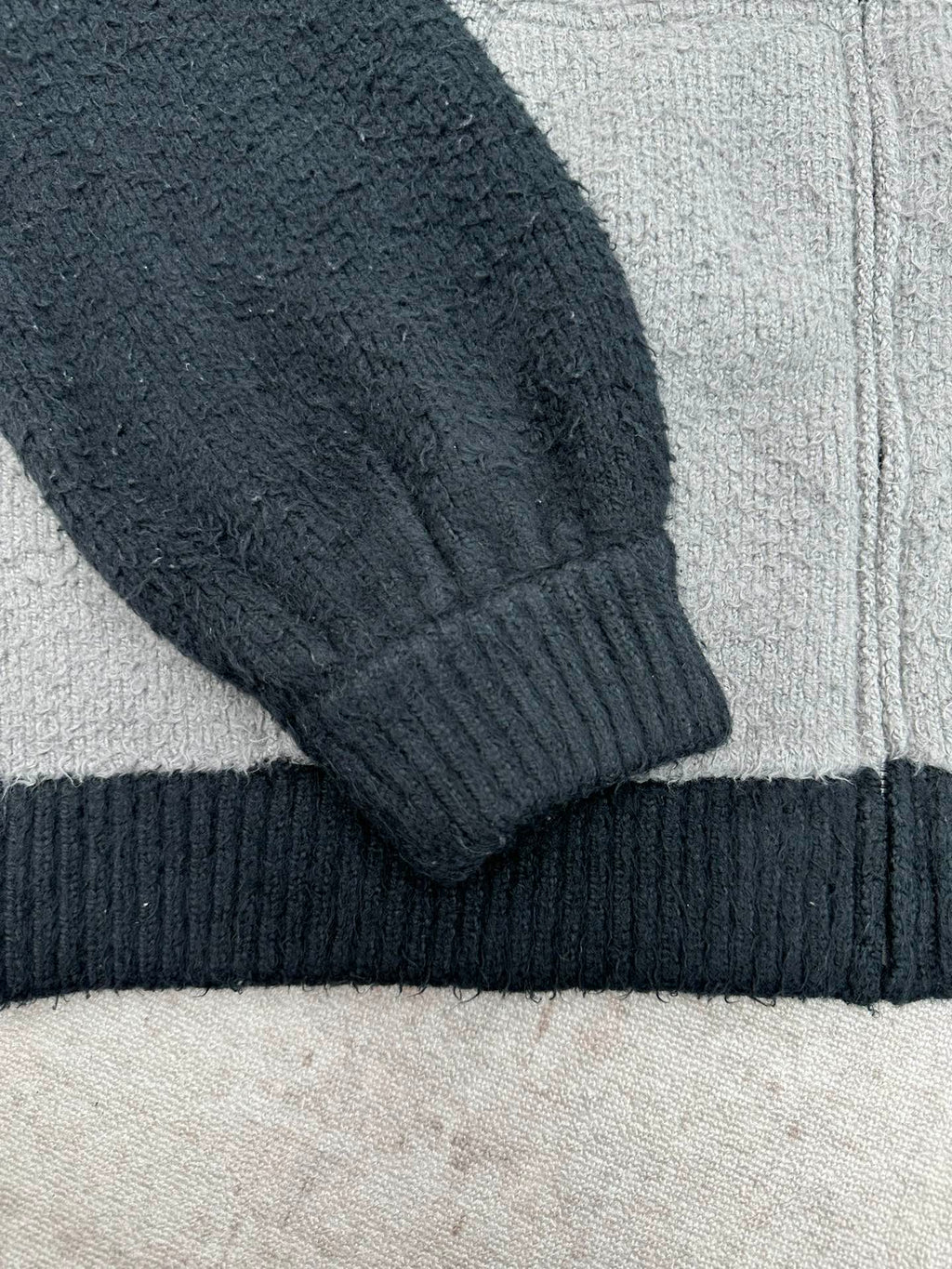 Balenciaga knit sleeve cuff in dark navy ribbed trim