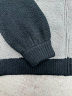 Balenciaga knit sleeve cuff in dark navy ribbed trim