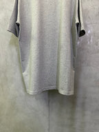 Heather gray T-shirt back close-up with short sleeves