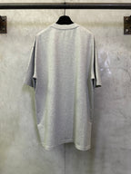 Heather gray T-shirt back view with short sleeves