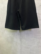 Black shorts with inner front seam detail and relaxed leg opening