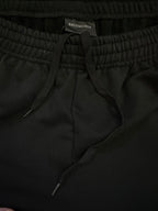 Black shorts waistband with drawstring and Balenciaga text label