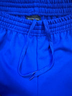 Blue drawstring waist shorts with Balenciaga label and tie cords