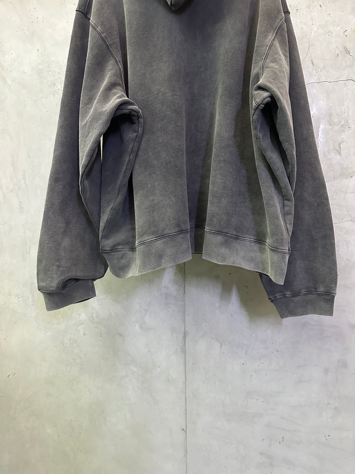 Balenciaga hooded sweatshirt dark gray with oversized cuffs and kangaroo pocket