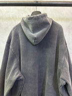 Balenciaga hooded sweatshirt back with hood in dark gray, relaxed fit