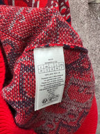 Dior long plaid garment, red and dark textured weave with white care label