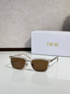 Silver-tone sunglasses with brown-tinted lenses and metal temples