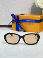 Sunglasses with black frame and light-tinted lenses