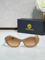 Versace light-brown oversized sunglasses with tan lenses