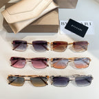 Assorted gold-framed square sunglasses with multicolor gradient lenses and jeweled temples