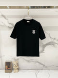 Black Dior crew-neck T-shirt with small left-chest logo
