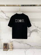 Black Dior crew-neck T-shirt with large DIOR front print