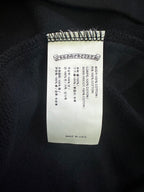 White size label on black hoodie interior, with 'MADE IN USA' at bottom.